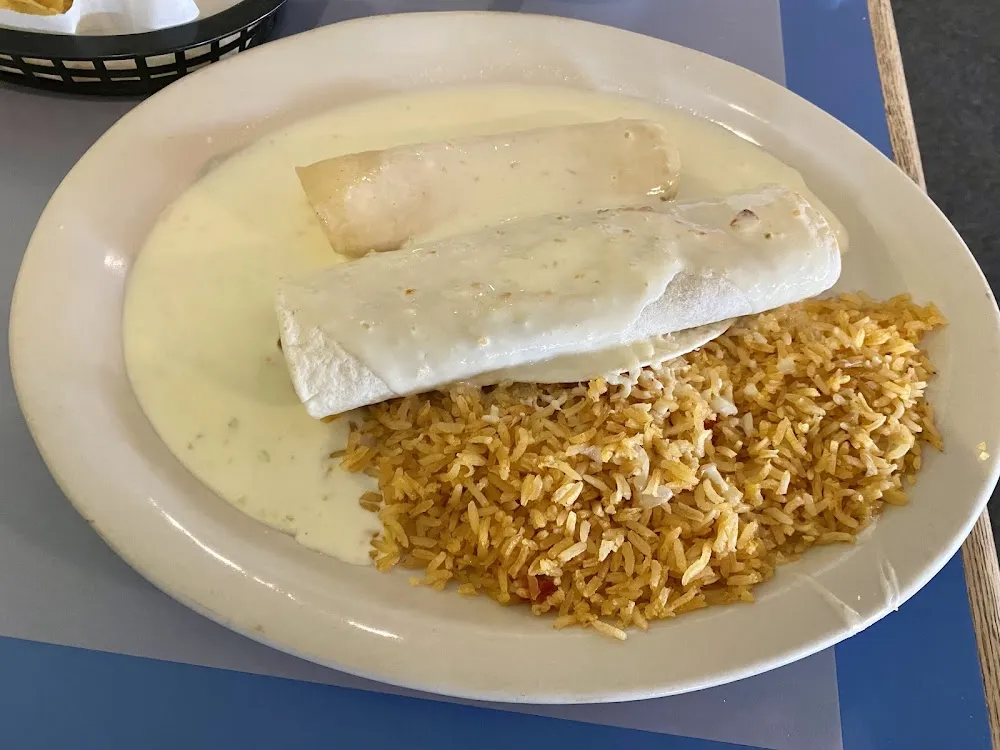 Cheese Enchilada & Bean Burrito