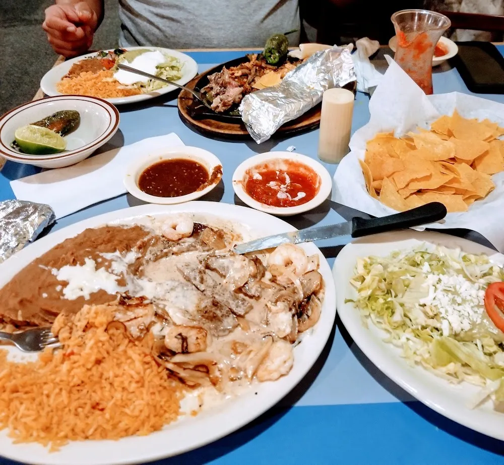 Steak and Shrimp with Cheese and Mushrooms